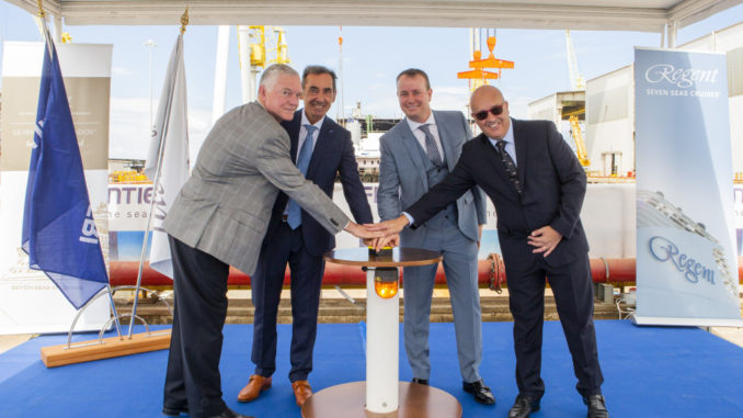 Kiellegung der Seven Seas Splendor bei Fincantieri in Ancona. Foto: Regent Seven Seas Cruises