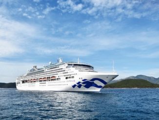 Die Sun Princess mit der neuen Bugbemalung. Foto: Princess Cruises