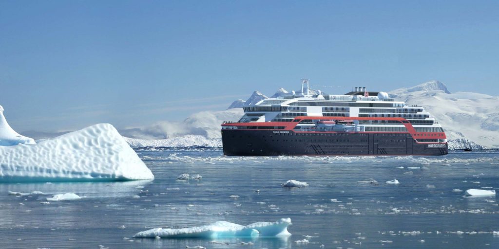 Die Roald Amundsen wird auch in der Antarktis fahren. Grafik: Hurtigruten