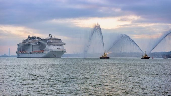 Die MSC Bellissima läuft in Southampton ein. Foto: MSC Cruises