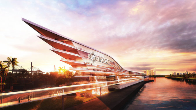 So soll das neue MSC Terminal in Miami aussehen. Grafik: MSC Cruises
