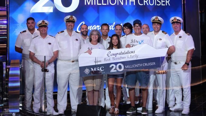 MSC Cruises begrüßte den 20 Millionsten Passagier. Foto: MSC Cruises