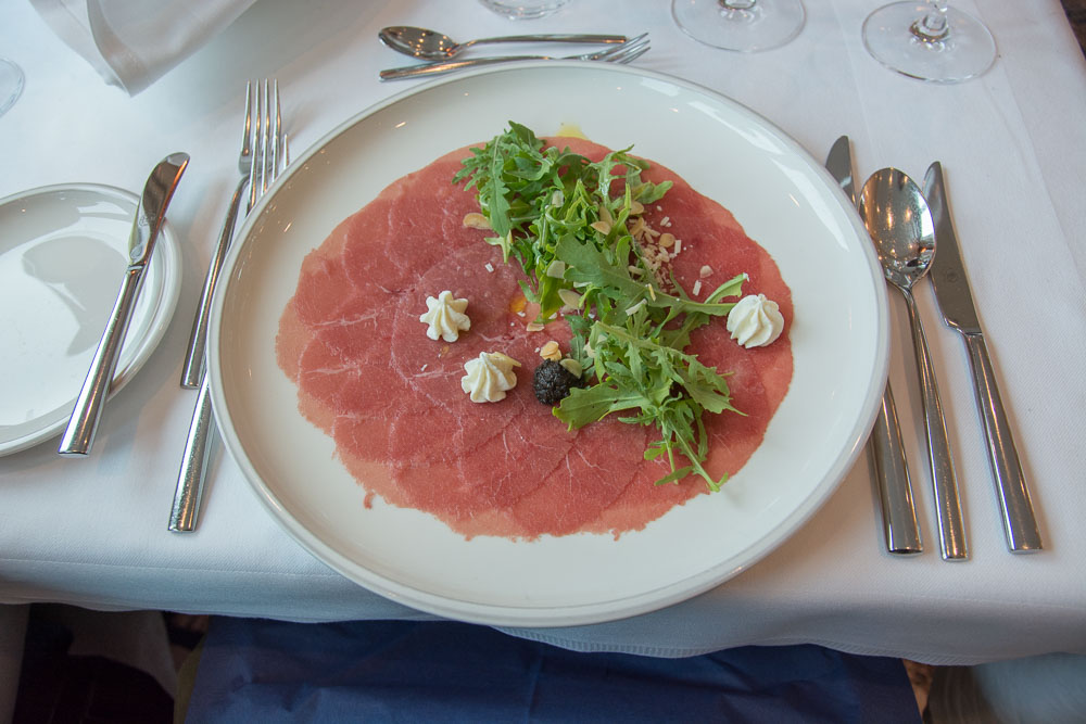 Rindercarpaccio auf der MS INSPIRE